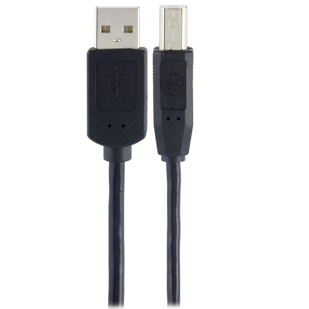 GE Home Electrical USB 2.0 Printer Cable, A Male to B Male Cord, for Printers, S